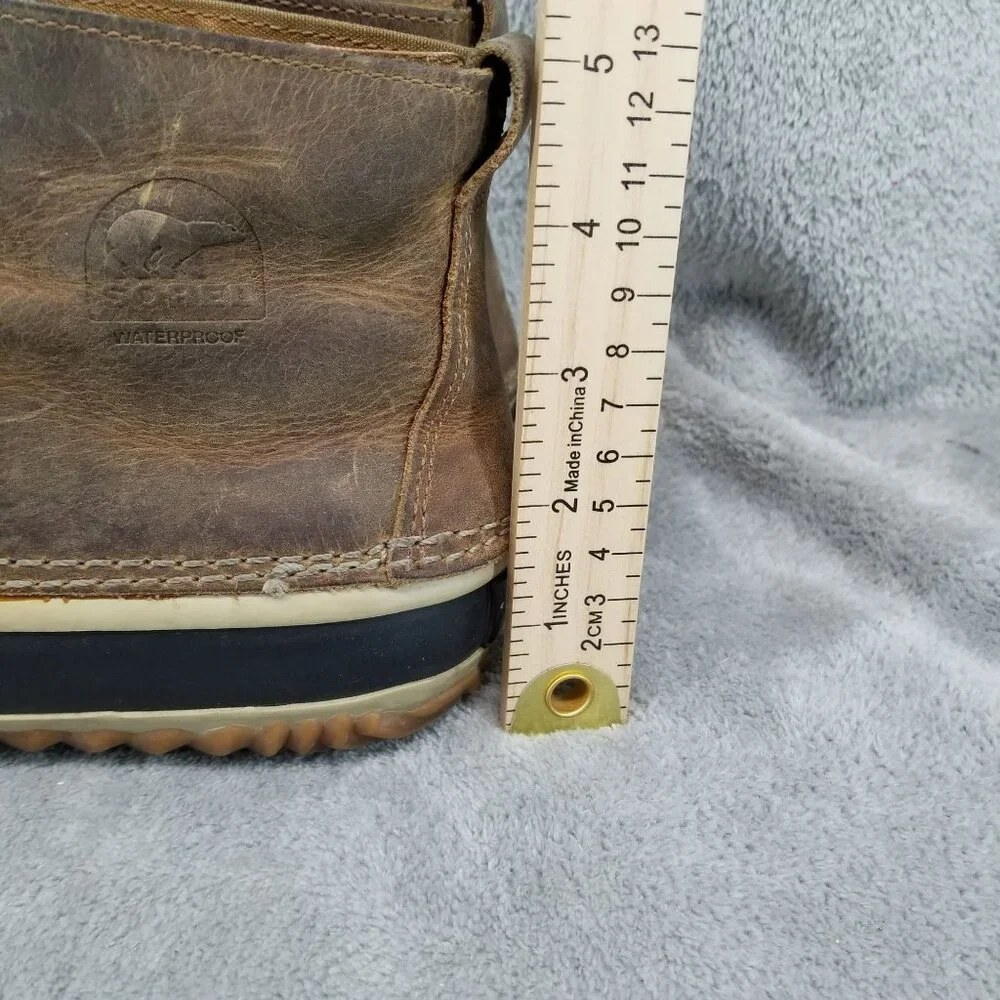 Sorel Shoes Womens Size 8 Out N About Brown Leather Waterproof Rain Boots